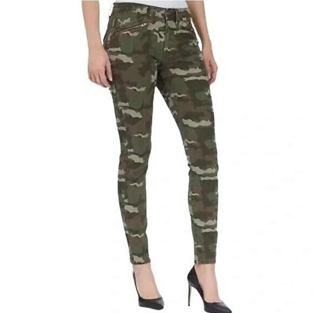 William Rast Jane Pants Junior 32 Camo Skinny Ankle Twill Utility‎ Cargo Green